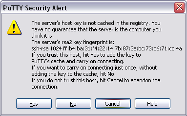 PuTTY Security Alert